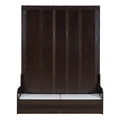 Queen Size Murphy Bed Wall Bed With Cushion,Espresso Queen Espresso Mdf Lvl