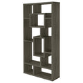 Weathered Grey 10 Shelf Open Back Bookcase 8 Or More Grey Gray Geometric Horizontal Primary Living Space Open Back Wood Contemporary,Modern Wood