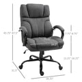 500Lbs Big And Tall Office Chair With Wide Seat, Ergonomic Executive Computer Chair With Adjustable Height, Swivel Wheels And Linen Finish, Dark Grey Grey Polyester