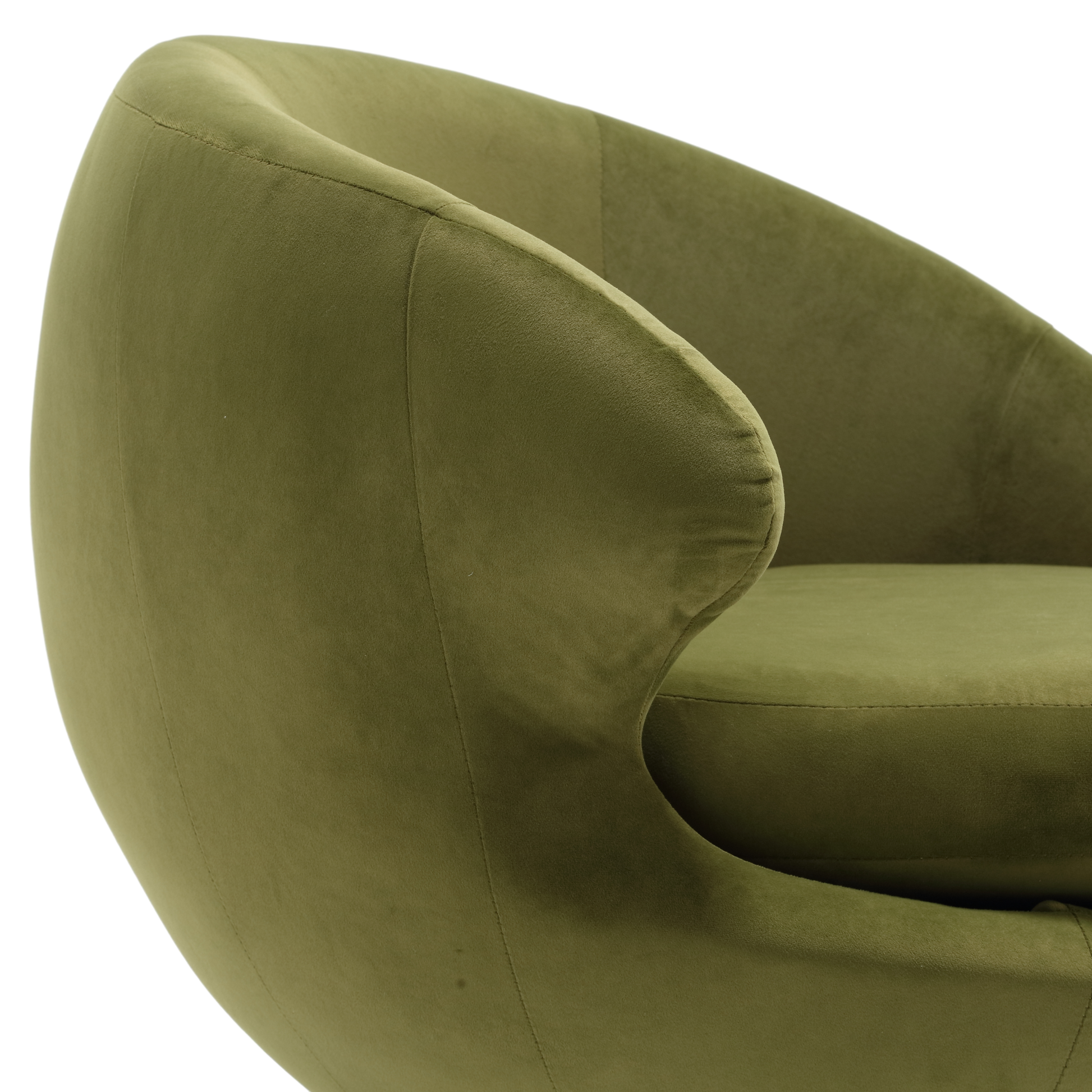 360 Degree Swivel Cuddle Barrel Accent Chairs, Round Armchairs With Wide Upholstered, Fluffy Fabric Chair For Living Room, Bedroom, Office, Waiting Rooms Olive Green Velvet