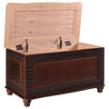 Deep Flip Open Storage Cedar Chest Brown Primary Living Space Traditional Rubberwood Wood