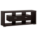 Cappuccino 59 Inch Tv Console With Center Drawer Brown Primary Living Space 50 59 Inches 60 69 Inches Contemporary,Modern 60 Inches Wood