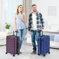 Luggage Sets Model Expandable ABS PC 3 Piece Sets with purple-abs+pc