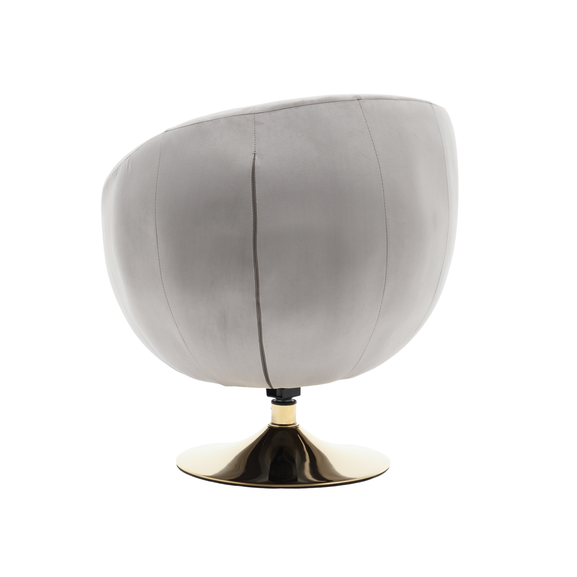 360 Degree Swivel Cuddle Barrel Accent Chairs, Round Armchairs With Wide Upholstered, Fluffy Fabric Chair For Living Room, Bedroom, Office, Waiting Rooms Gray Velvet