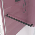 62'' 66'' W x 76'' H Double Sliding Frameless Shower matte black-stainless steel