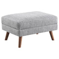 Grey Ottoman With Tapered Leg Grey Wood Primary Living Space Grey Solid Backless Contemporary,Modern Rubberwood Rectangle Armless Foam With Storage Upholstered