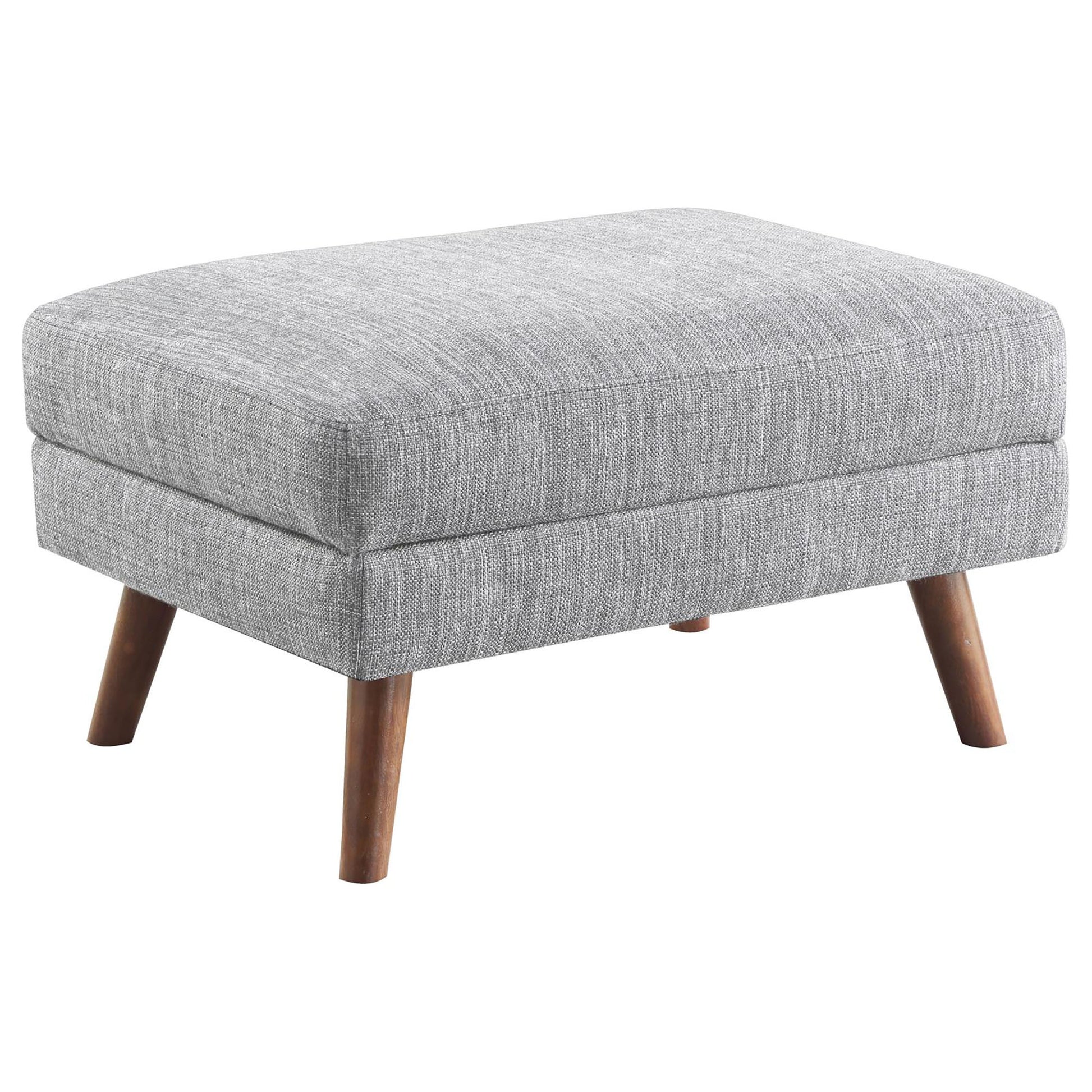 Grey Ottoman With Tapered Leg Grey Wood Primary Living Space Grey Solid Backless Contemporary,Modern Rubberwood Rectangle Armless Foam With Storage Upholstered