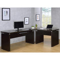 Cappuccino Floating Top Computer Desk Brown Keyboard Tray Computer Desk Office Contemporary,Modern Tabeltop Rectangular Desk Wood