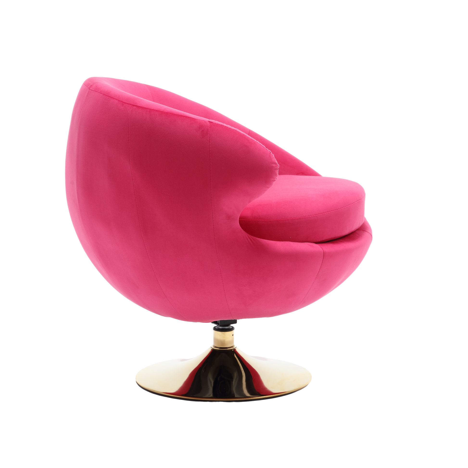 360 Degree Swivel Cuddle Barrel Accent Chairs, Round Armchairs With Wide Upholstered, Fluffy Fabric Chair For Living Room, Bedroom, Office, Waiting Rooms Rose Red Velvet