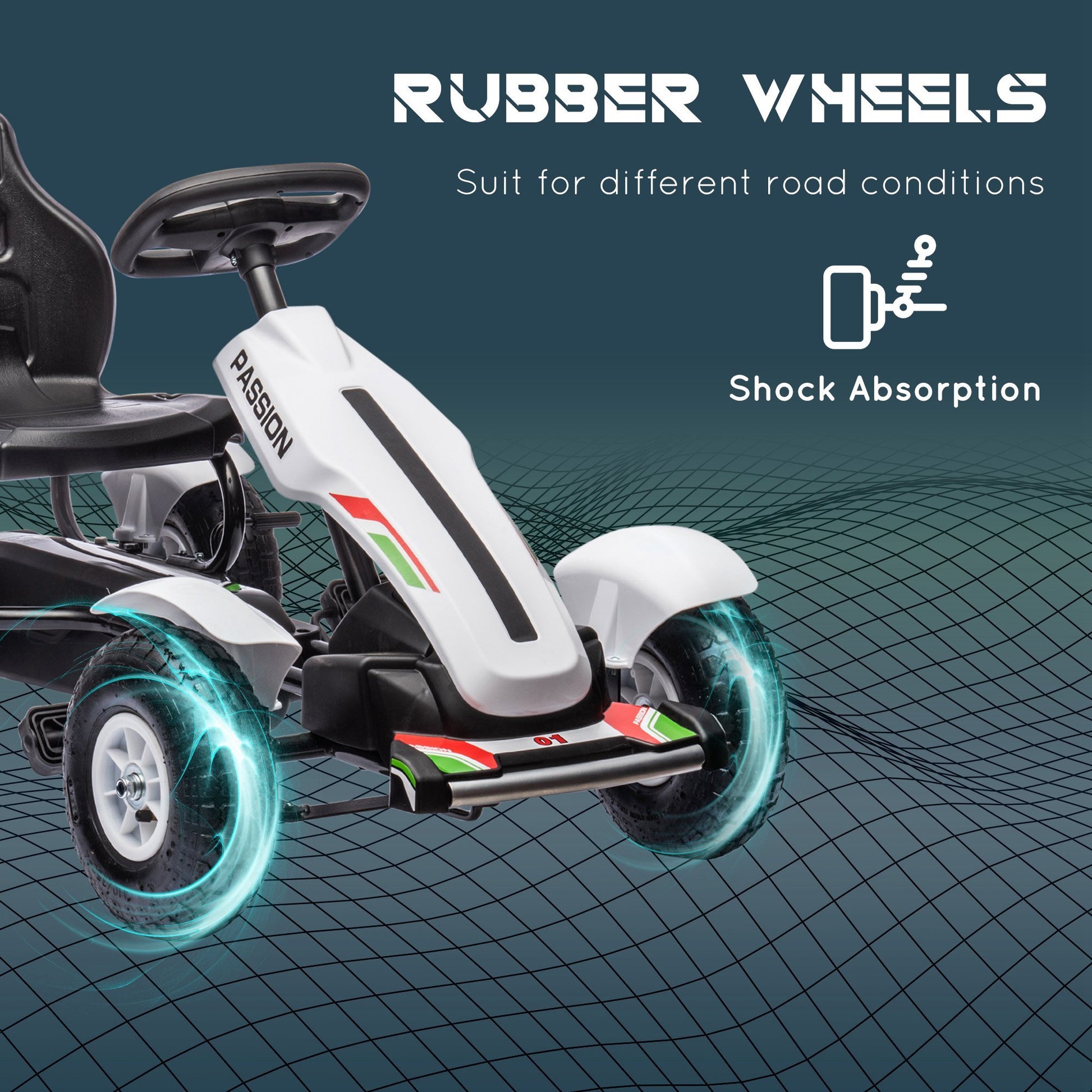 pedal go kart 5-12 years Kids Pedal Go Kart, Outdoor Ride On Toys With Adjustable Seat, Sharp Handling, Handbrake, 4 Non-Slip Rubber Wheels For Aged 5-12 Years Old