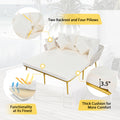 Outdoor Patio Daybed, Woven Nylon Rope Backrest With Washable Cushions For Balcony, Poolside, Set For 2 Person, Beige Yes Complete Patio Set Beige Gold Weather Resistant Frame Stain Resistant Cushions Garden & Outdoor Casual Complete Patio Sets Foam Pvc
