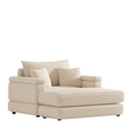 43.3 Inch Corduroy Single Sofa With A Back Pillow2 Toss Pillows And A Ottoman ,Comfy Sofa Deep Seat Couch For Living Room Beige Corduroy