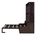 Queen Size Murphy Bed Wall Bed With Cushion,Espresso Queen Espresso Mdf Lvl
