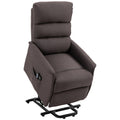 Electric Power Lift Recliner Chair For Elderly, Fabric Lift Chair With Remote Control, Side Pockets For Living Room, Brown Brown Polyester