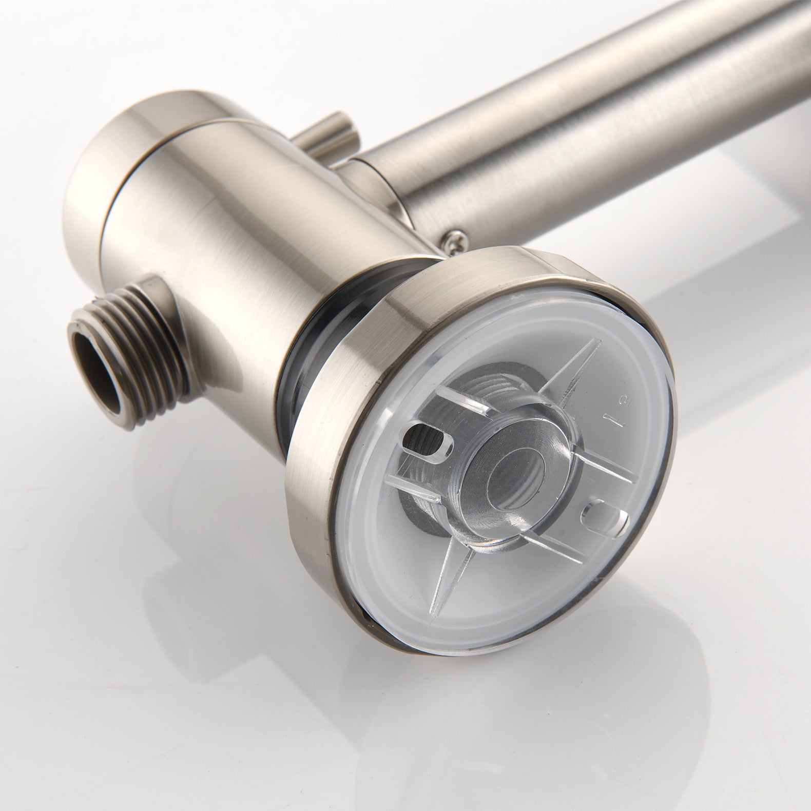 Drill Free Stainless Steel Slide Bar Combo Rain Showerhead 7 Setting Hand, Dual Shower Head Spa System With Tup Spout Rough In Valve Included Brushed Nickel Abs