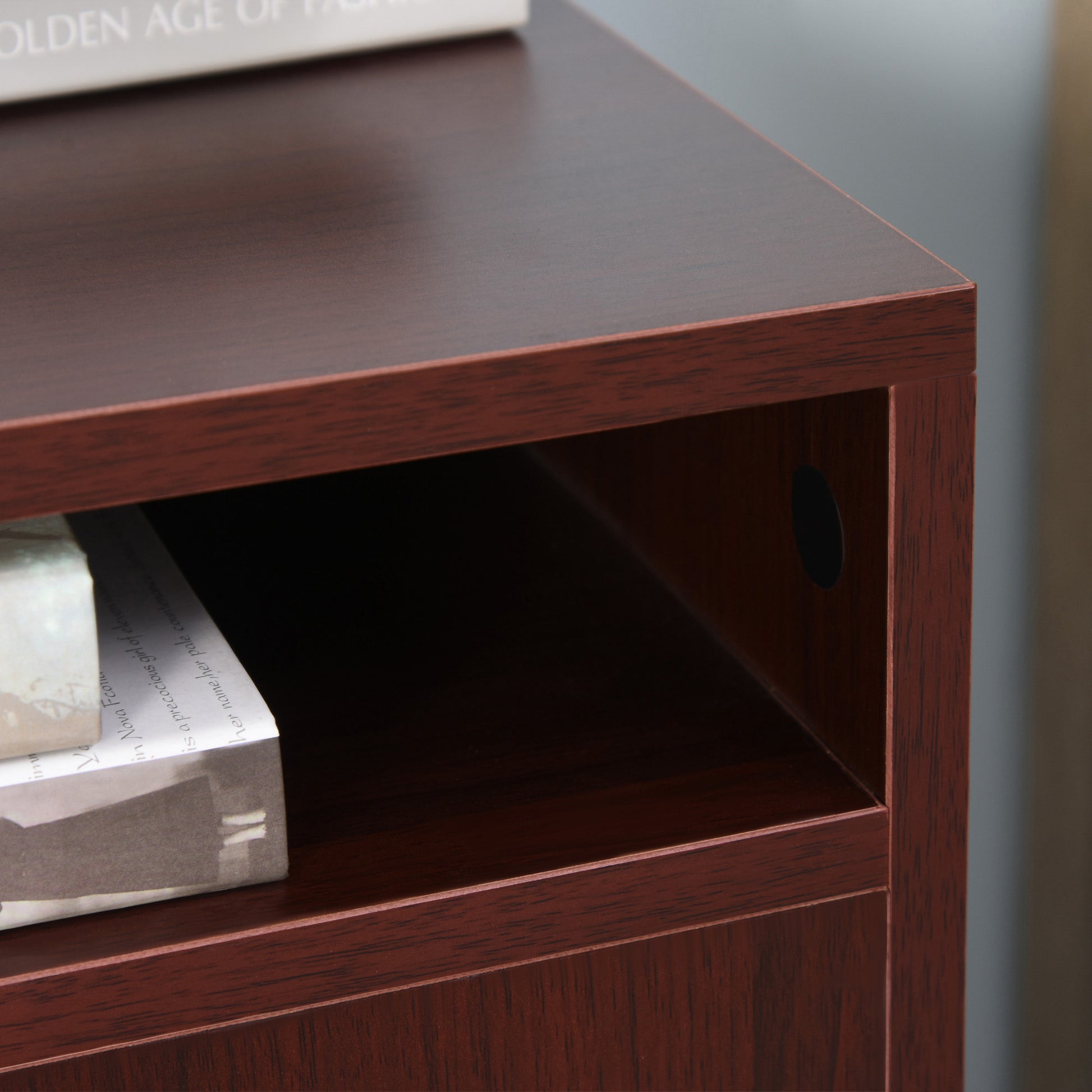 Mobile Storage Cabinet Organizer With Drawer And Cabinet, Printer Stand With Castors, Brown Brown Particle Board