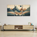 3 Panels Framed Abstract Wood Grain Boho Style Mountain & Forest Canvas Wall Art Decor,3 Pieces Mordern Canvas Decoration Painting For Office,Dining Room,Living Room, Bedroom Decor Ready To Hang Rectangle Framed Multicolor Oversized 41In Canvas Nature