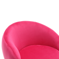 360 Degree Swivel Cuddle Barrel Accent Chairs, Round Armchairs With Wide Upholstered, Fluffy Fabric Chair For Living Room, Bedroom, Office, Waiting Rooms Rose Red Velvet