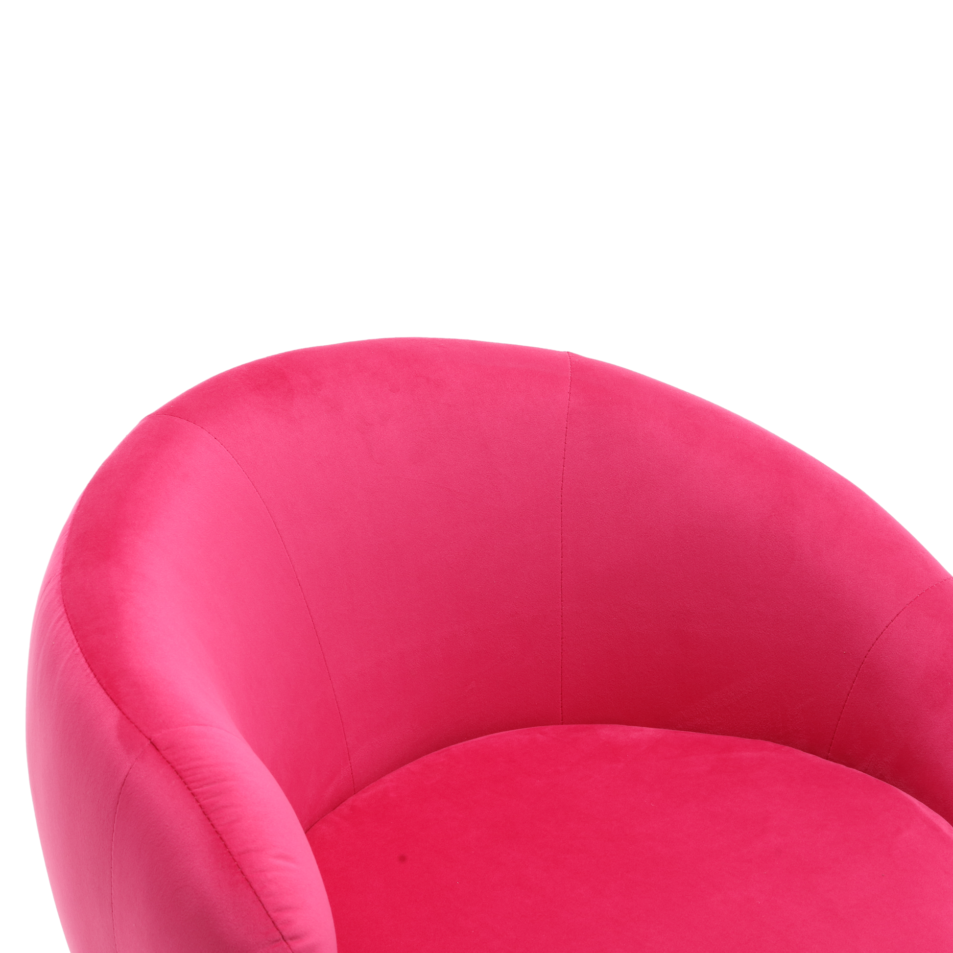 360 Degree Swivel Cuddle Barrel Accent Chairs, Round Armchairs With Wide Upholstered, Fluffy Fabric Chair For Living Room, Bedroom, Office, Waiting Rooms Rose Red Velvet