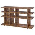 Antique Nutmeg 3 Tier Open Back Bookcase 3 Brown Etagere Horizontal Primary Living Space Open Back Wood Rustic Wood