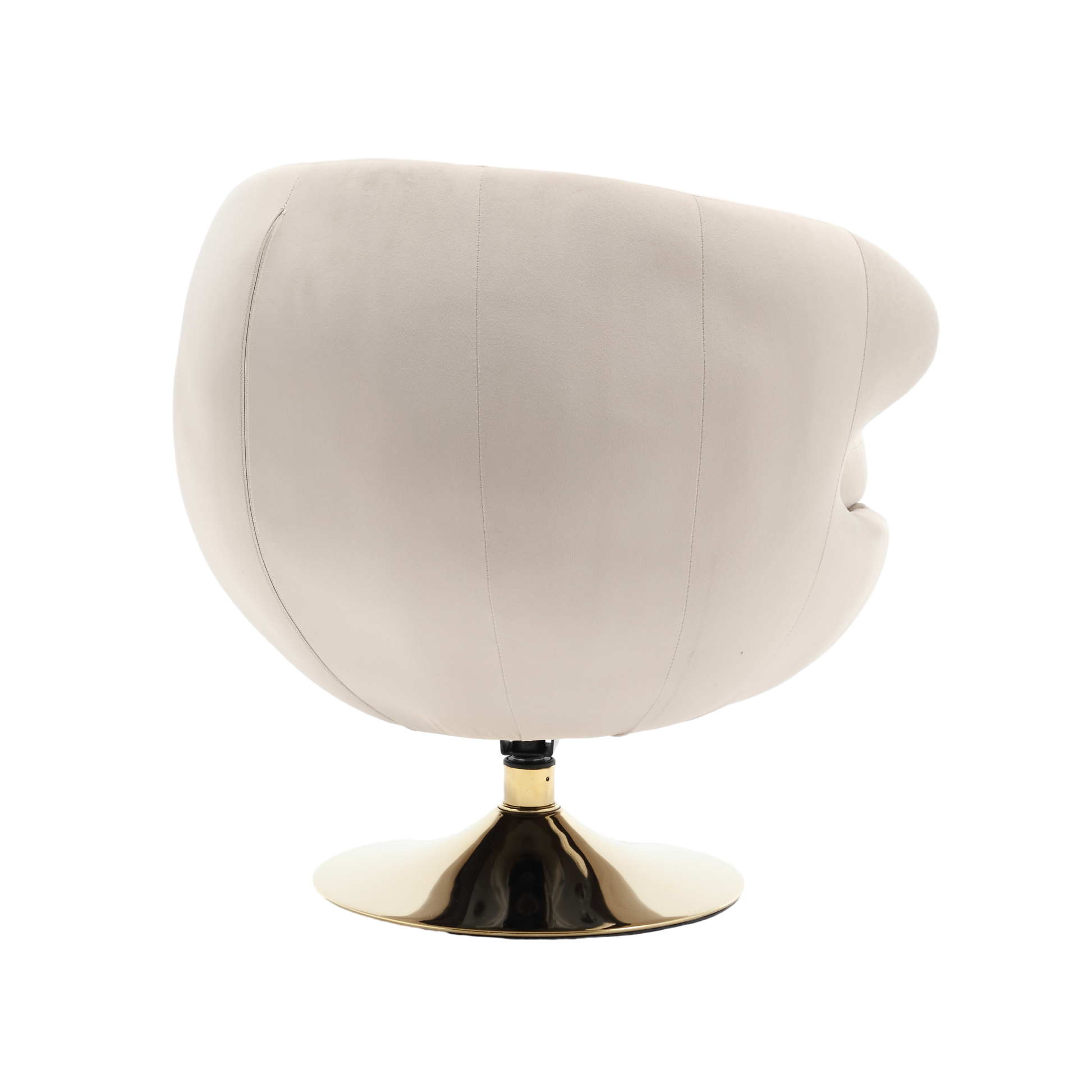 360 Degree Swivel Cuddle Barrel Accent Chairs, Round Armchairs With Wide Upholstered, Fluffy Fabric Chair For Living Room, Bedroom, Office, Waiting Rooms Beige Velvet