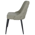 Light Grey Tufted Dining Chair Set Of 2 Grey Dining Room Glam Dining Chairs Solid Back Foam Upholstered