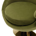 360 Degree Swivel Cuddle Barrel Accent Chairs, Round Armchairs With Wide Upholstered, Fluffy Fabric Chair For Living Room, Bedroom, Office, Waiting Rooms Olive Green Velvet