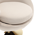 360 Degree Swivel Cuddle Barrel Accent Chairs, Round Armchairs With Wide Upholstered, Fluffy Fabric Chair For Living Room, Bedroom, Office, Waiting Rooms Beige Velvet