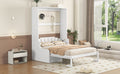 Queen Size Murphy Bed Wall Bed With Cushion,White Queen White Mdf Lvl