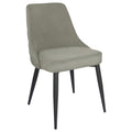 Light Grey Tufted Dining Chair Set Of 2 Grey Dining Room Glam Dining Chairs Solid Back Foam Upholstered