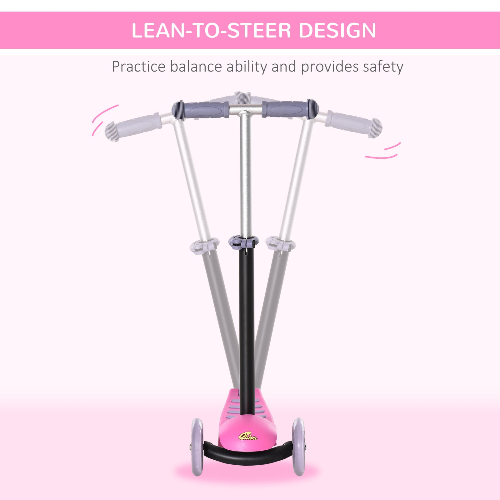 3 In 1 Ride On Push Car, Kids Scooter, Sliding Walker, Push Rider, With Adjustable Handlebar, 3 Balanced Wheels, Removable Storage Seat, For Boys And Girls Aged 2 6 Years Olds, Pink Pink Metal