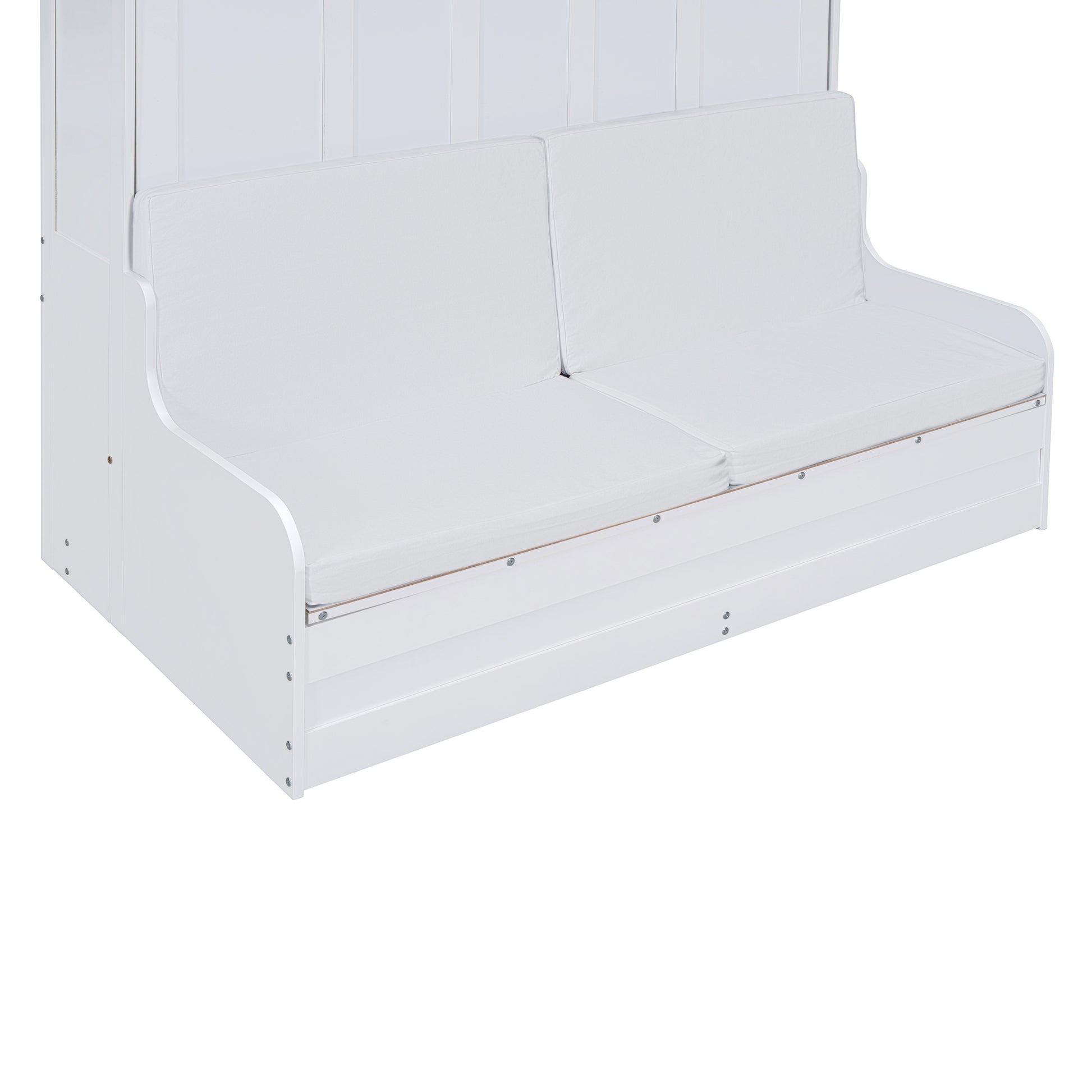 Queen Size Murphy Bed Wall Bed With Cushion,White Queen White Mdf Lvl