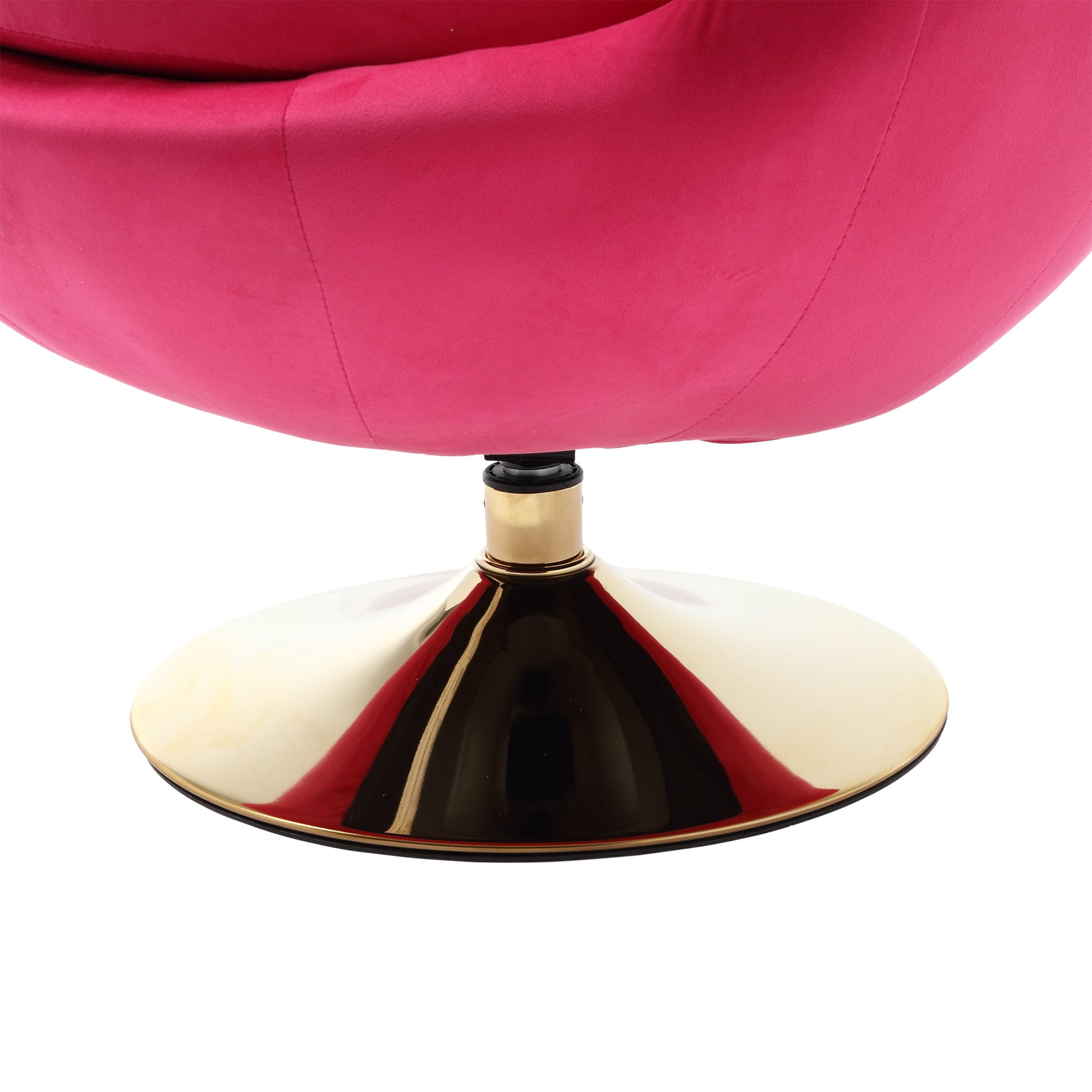 360 Degree Swivel Cuddle Barrel Accent Chairs, Round Armchairs With Wide Upholstered, Fluffy Fabric Chair For Living Room, Bedroom, Office, Waiting Rooms Rose Red Velvet