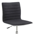 Black And Chrome Armless Office Chair With Casters Black Office Contemporary,Modern Office Chairs Solid Back Foam Adjustable Height Upholstered