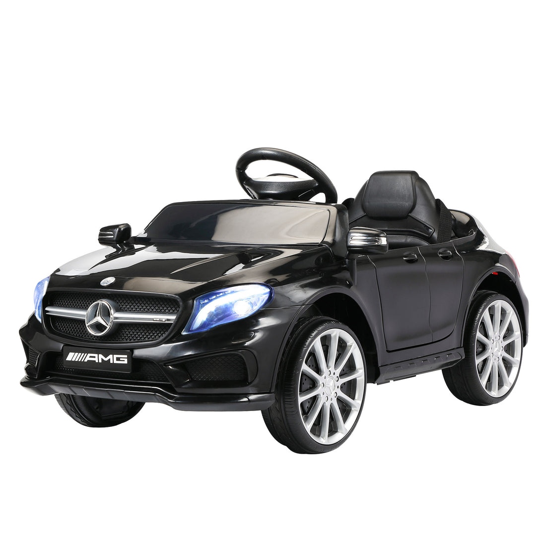 Licensed Mercedes Benz Amg 6V Kids Ride On Electric Car With Remote Control, Story Education Aux, Black Black Polypropylene