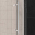 62'' 66'' W x 76'' H Single Sliding Frameless Shower brushed nickel-stainless steel