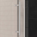 56'' 60'' W x 76'' H Single Sliding Frameless Shower brushed nickel-stainless steel