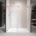 50'' 54'' W x 76'' H Single Sliding Frameless Shower brushed nickel-stainless steel