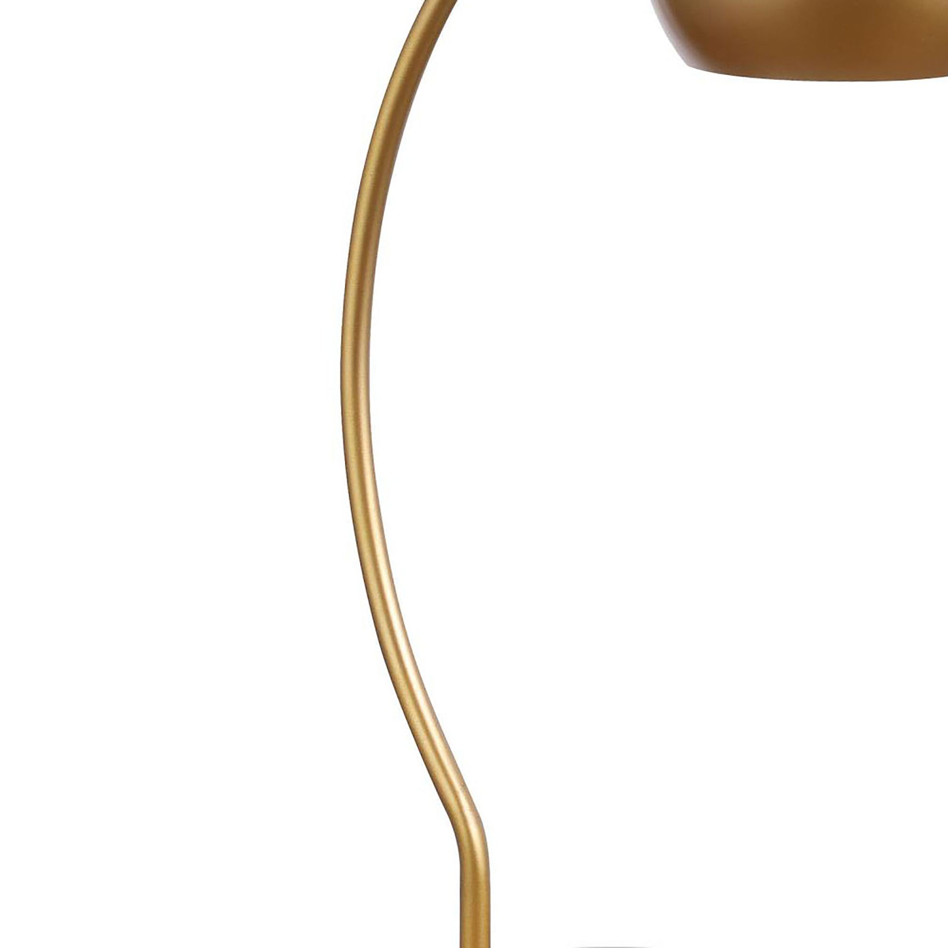 Gold Dome Shade Table Lamp With Curved Neck Gold Table&Floor Lamps Contemporary,Modern Study Metal