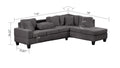 Cozy Modern Style Recliner Sectional Sofa Made With Wood In Gray Gray Velvet Wood Primary Living Space Soft Contemporary,Modern Solid Wood Mdf Wood 6 Seat