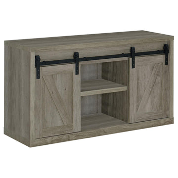 Grey Driftwood 48 Inch Tv Console With 2 Sliding Doors Grey Gray Primary Living Space 40 49 Inches 50 59 Inches Rustic 50 Inches Wood