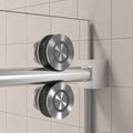 62'' 66'' W x 76'' H Single Sliding Frameless Shower brushed nickel-stainless steel