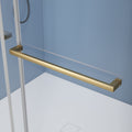 72'' 76'' W X 76'' H Soft Closing Double Sliding Frameless Shower Door With 3 8 Inch 10Mm Clear Glass In Brushed Gold Brushed Gold Stainless Steel