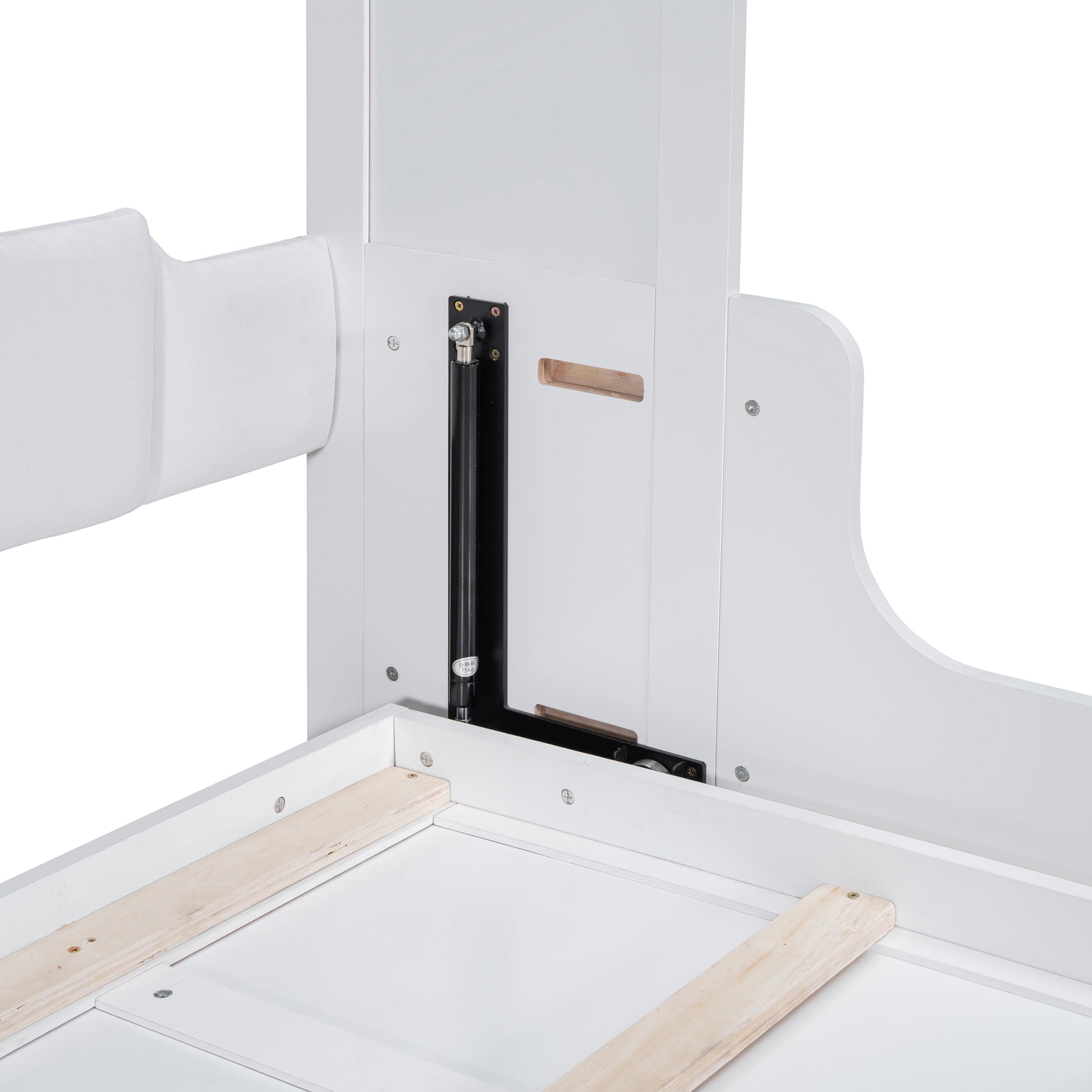 Queen Size Murphy Bed Wall Bed With Cushion,White Queen White Mdf Lvl