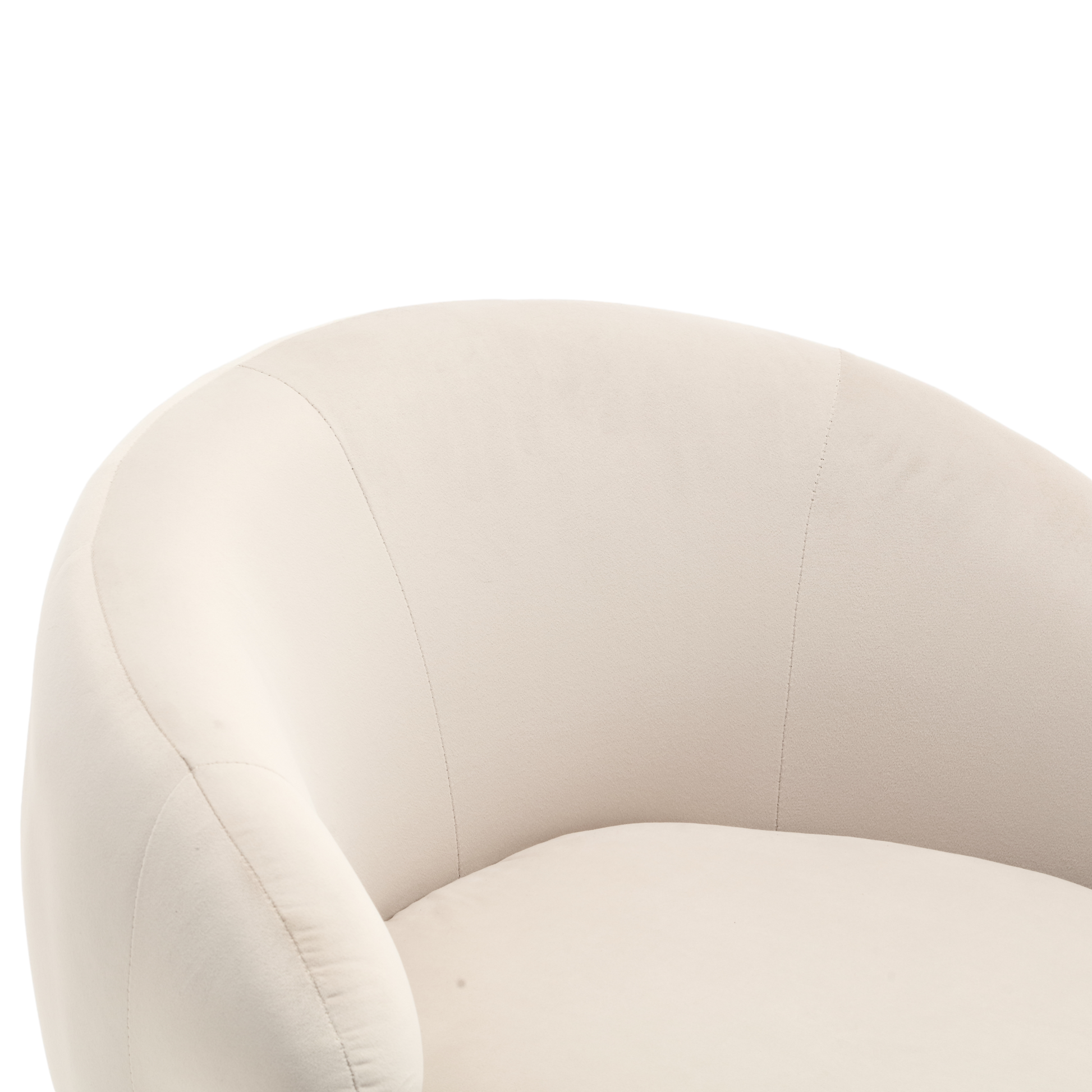 360 Degree Swivel Cuddle Barrel Accent Chairs, Round Armchairs With Wide Upholstered, Fluffy Fabric Chair For Living Room, Bedroom, Office, Waiting Rooms Beige Velvet