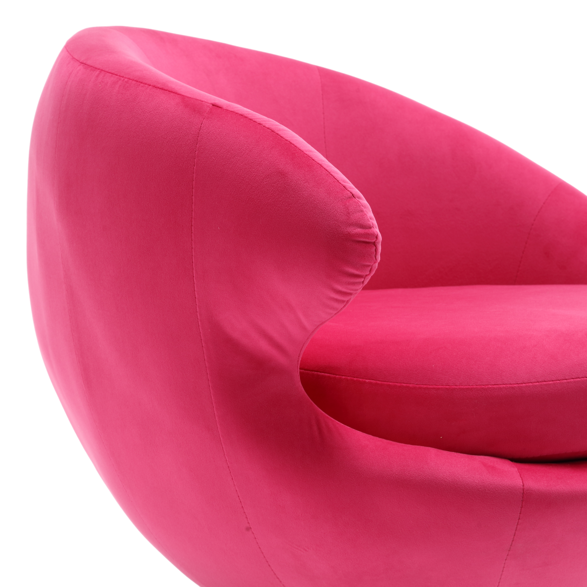 360 Degree Swivel Cuddle Barrel Accent Chairs, Round Armchairs With Wide Upholstered, Fluffy Fabric Chair For Living Room, Bedroom, Office, Waiting Rooms Rose Red Velvet