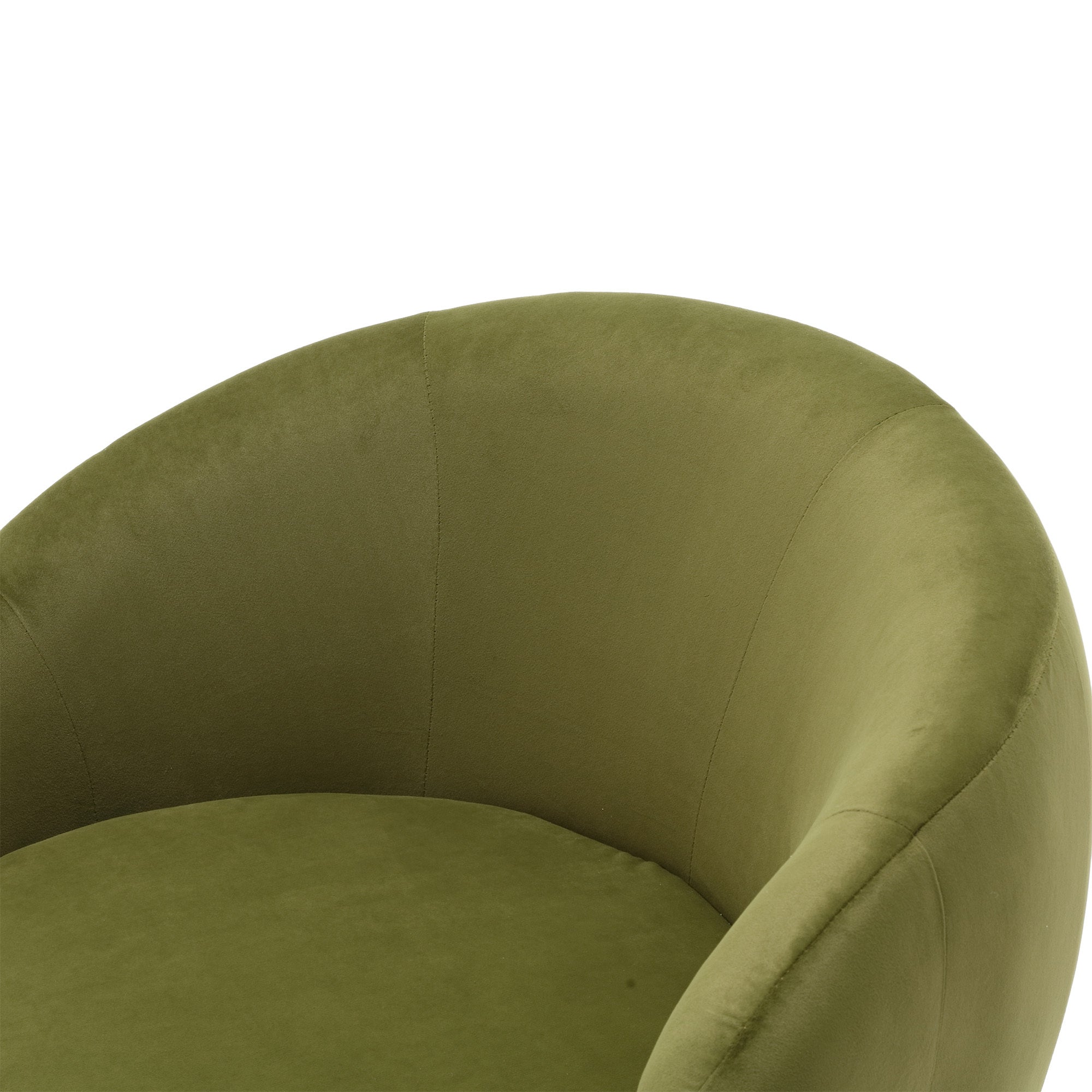360 Degree Swivel Cuddle Barrel Accent Chairs, Round olive green-velvet