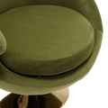 360 Degree Swivel Cuddle Barrel Accent Chairs, Round Armchairs With Wide Upholstered, Fluffy Fabric Chair For Living Room, Bedroom, Office, Waiting Rooms Olive Green Velvet