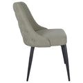 Light Grey Tufted Dining Chair Set Of 2 Grey Dining Room Glam Dining Chairs Solid Back Foam Upholstered