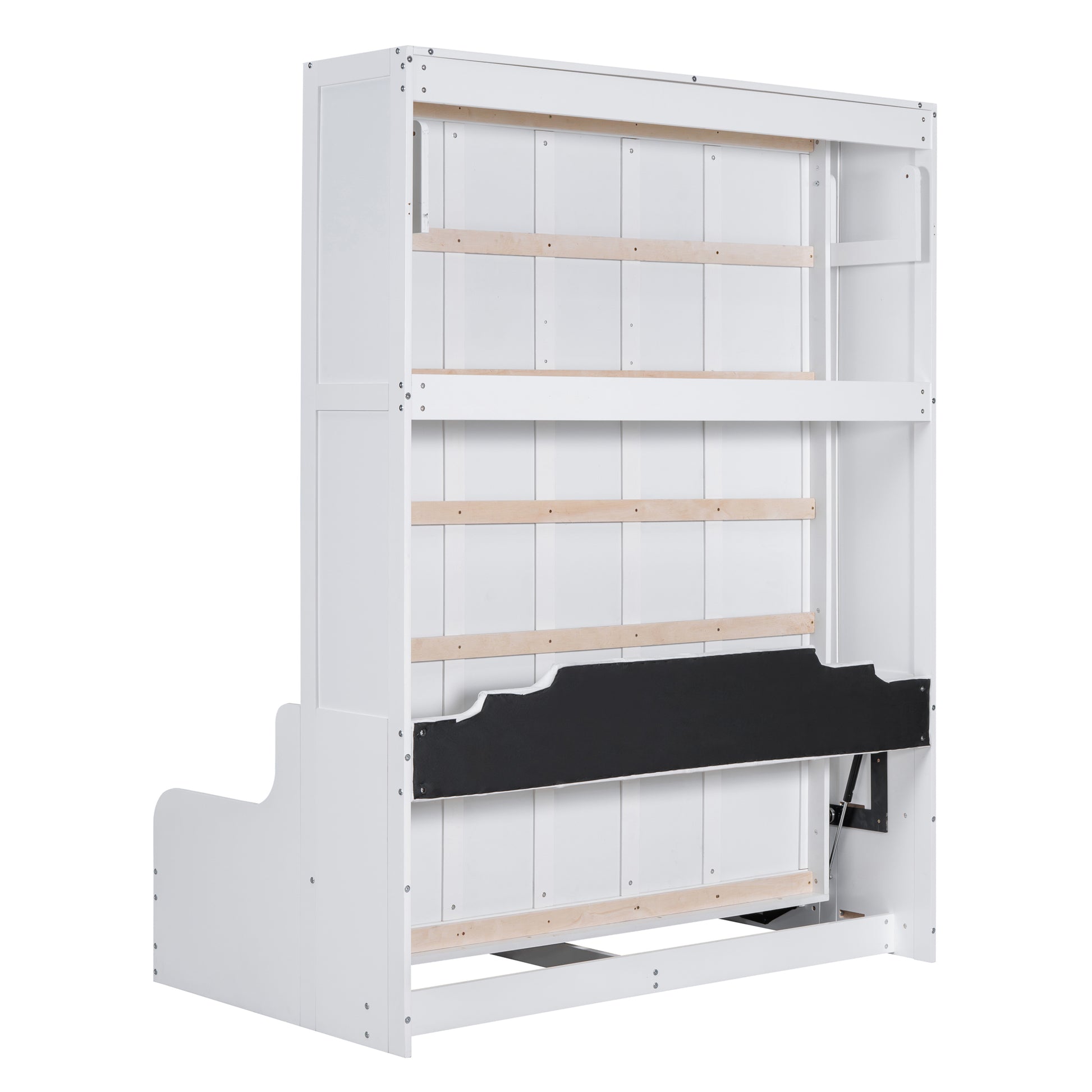 Queen Size Murphy Bed Wall Bed With Cushion,White Queen White Mdf Lvl
